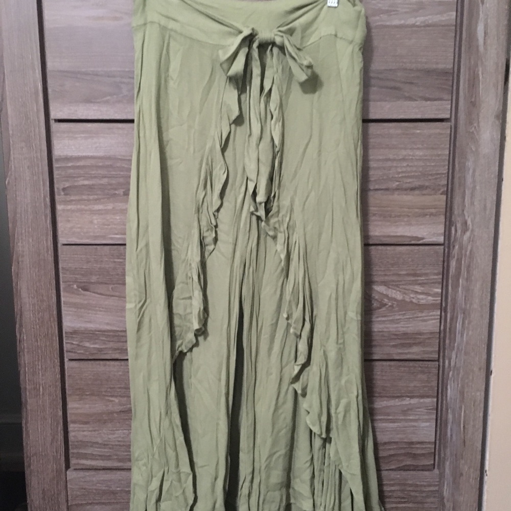 Free people pants with front tie wrap skirt